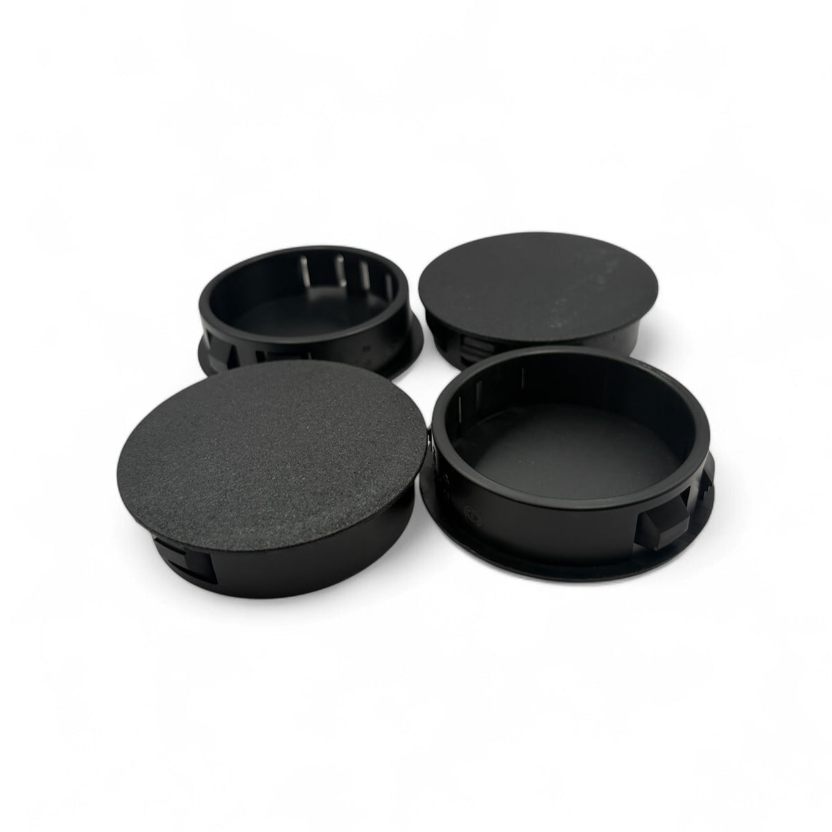 Fits 2 1/2" Hole - 2 13/16" Diameter - up to 1/4" Panel Thickness - Nylon Caps Locking Panel Plugs
