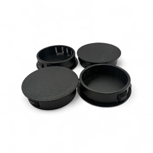 Fits 2 1/2" Hole - 2 13/16" Diameter - up to 1/4" Panel Thickness - Nylon Caps Locking Panel Plugs