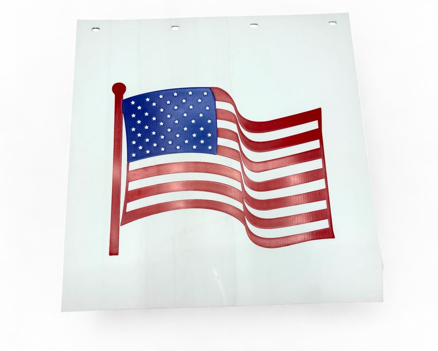 American Flag Linear Low-Density Polyethylene Truck/Semi Mud Flaps Super Durable 24" x 24" x 1/4"
