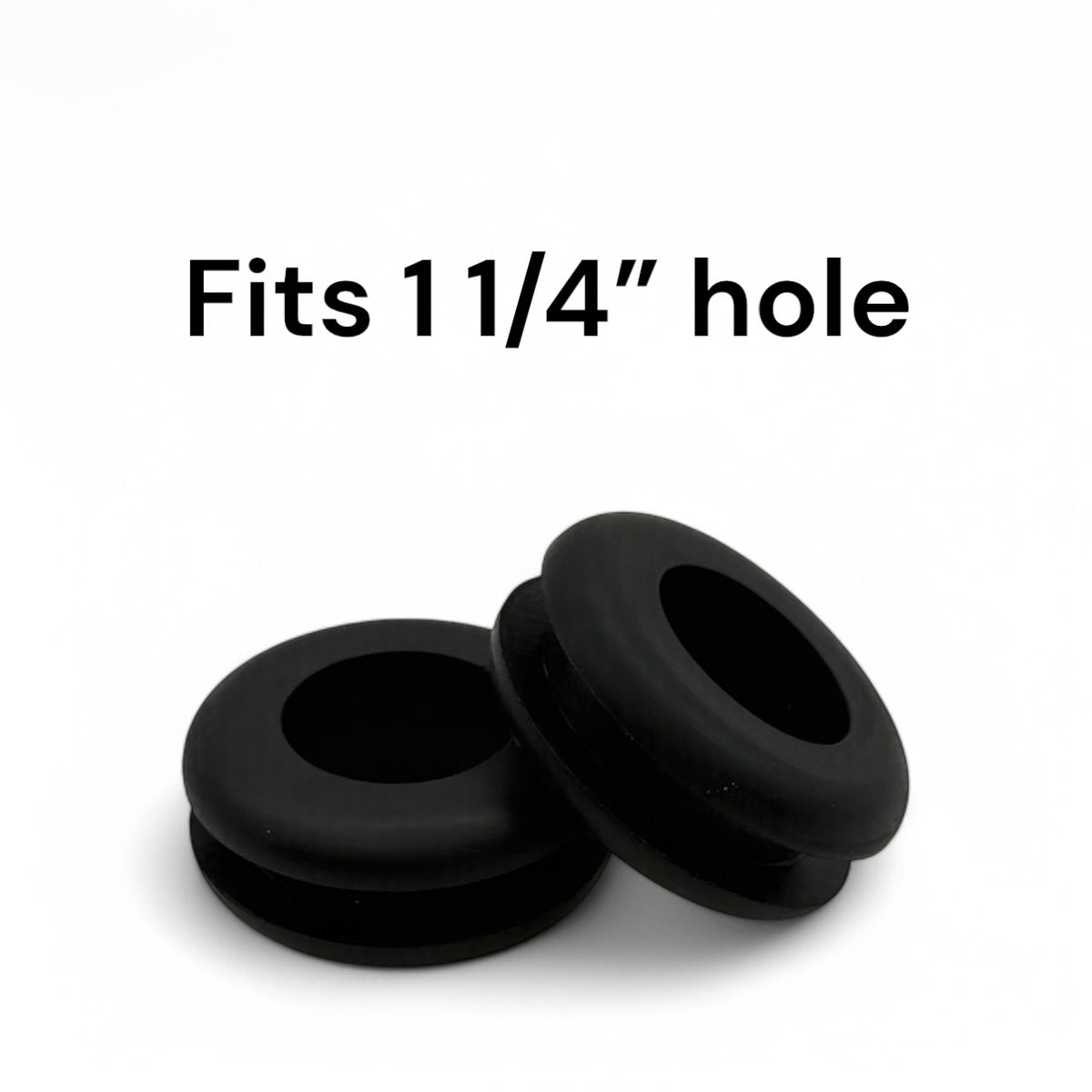 Fits 1 1/4" Hole - 1/4" Panel Thickness - 7/8" Center Hole - Rubber Grommet