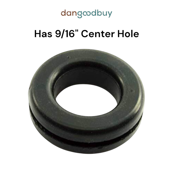 Black rubber gasket with a 9/16" center hole on a white background, branded 'dangoodbuy'. RGR9161