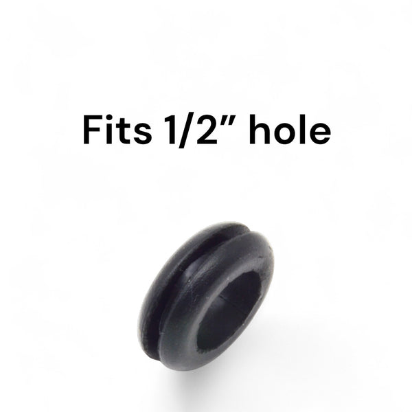 Fits 1/2" Hole - 1/16" Panel Thickness - 13/32" Center Hole - Rubber Grommet