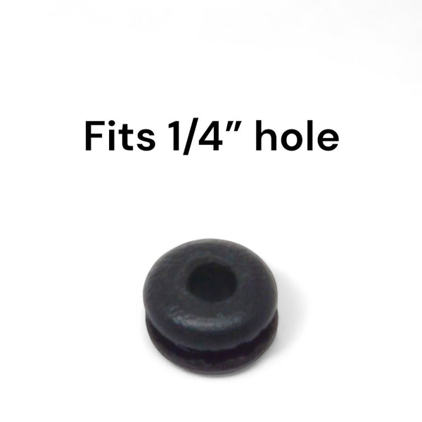 Fits 1/4" Hole - 1/16" Panel Thickness - 1/8" Center Hole - Rubber Grommet