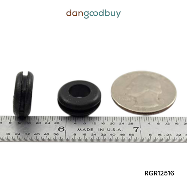 Fits 1/2" Hole - 1/16" Panel Thickness - 5/16" Center Hole - Rubber Grommet