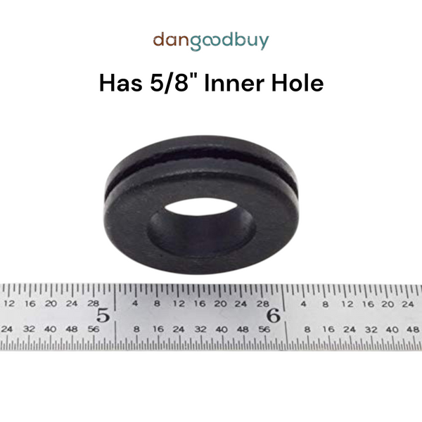 Fits 7/8" Hole - 1/16" Panel Thickness - 5/8" Center Hole - Rubber Grommet