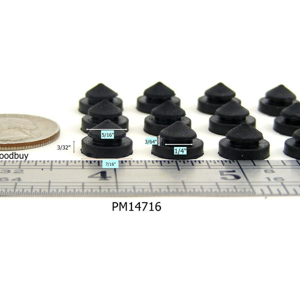 Rubber Feet fits 1/4" hole 3/32" panel thickness with measurements | dangoodbuy | PM14716