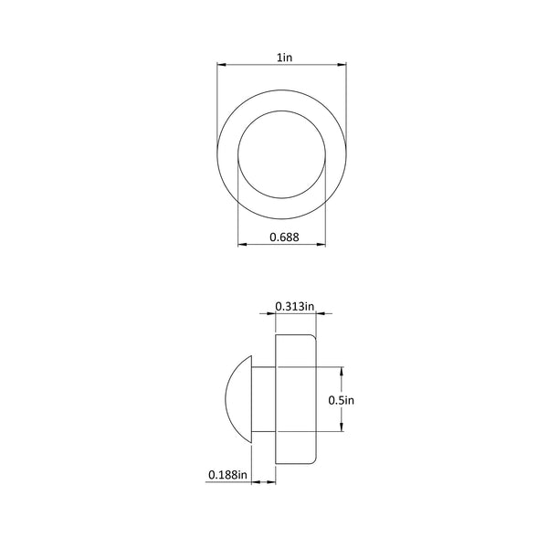 Rubber Feet fits 1/2" hole specs | dangoodbuy | PM121