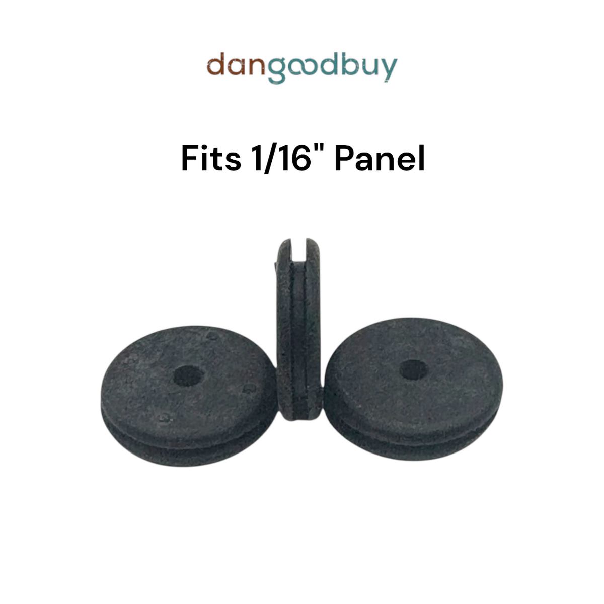 Fits 9/16" Hole - 1/16" Panel Thickness - 1/8" Center Hole - Rubber Grommet