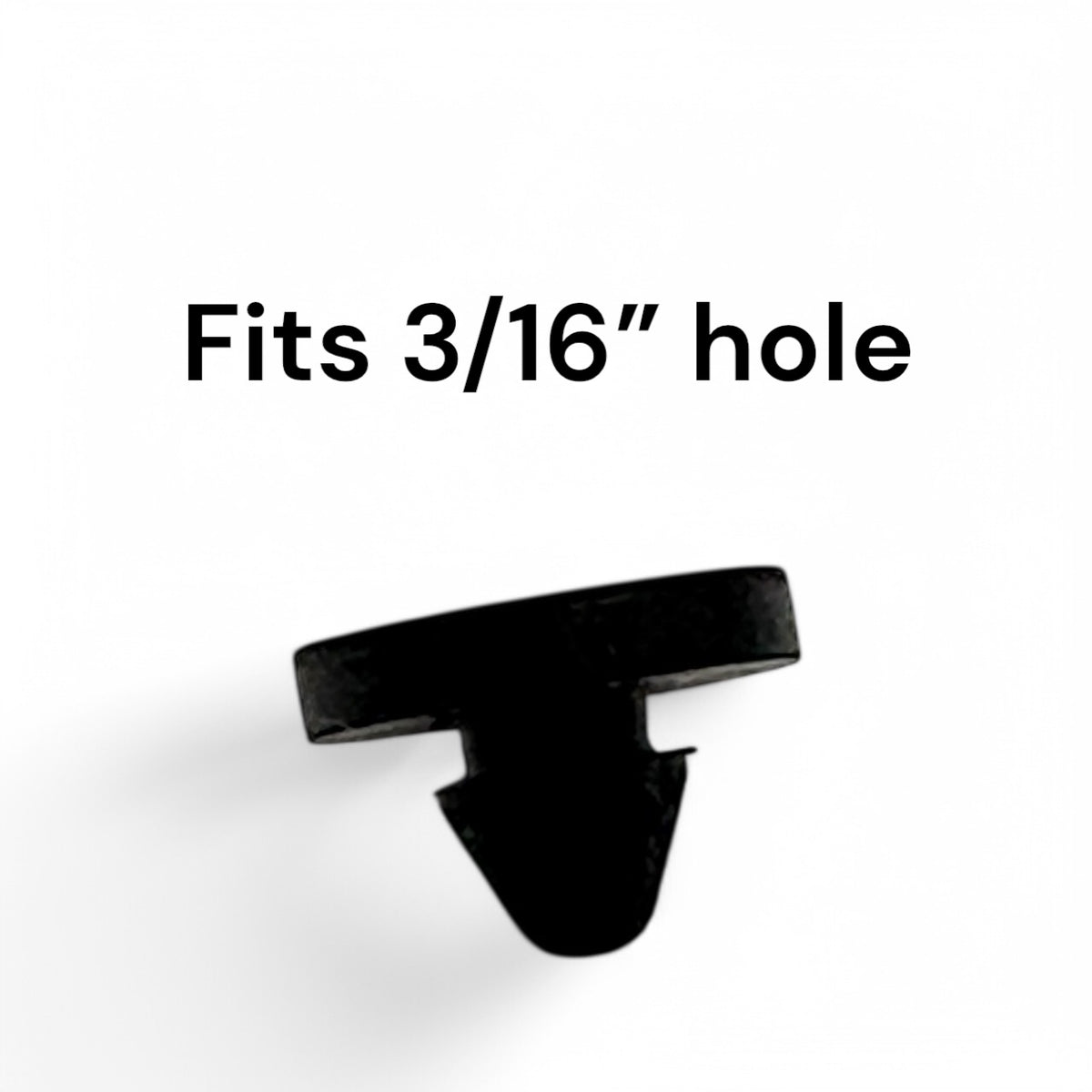 Fits 3/16" Hole - 1/2" Diameter - 3/32" Height - 1/16" Panel Thickness - Rounded Push-in Rubber Grommet Bumper