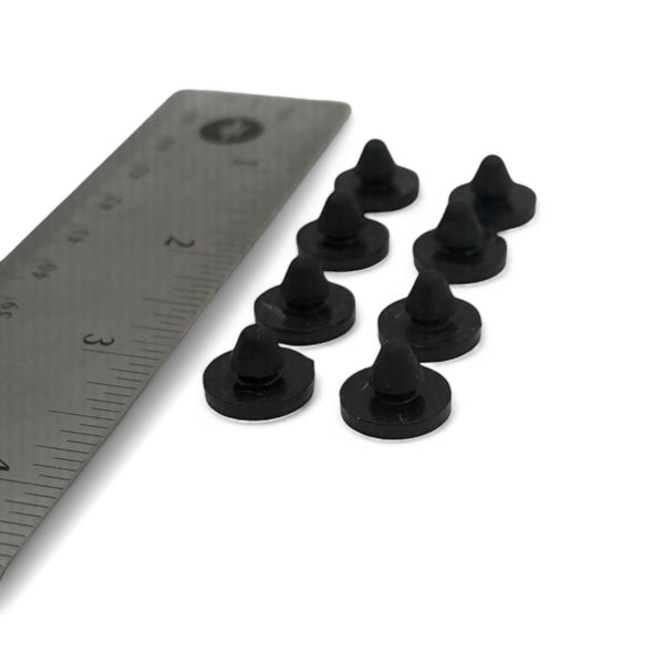 Fits 3/16" Hole - 1/2" Diameter - 3/32" Height - 1/16" Panel Thickness - Rounded Push-in Rubber Grommet Bumper
