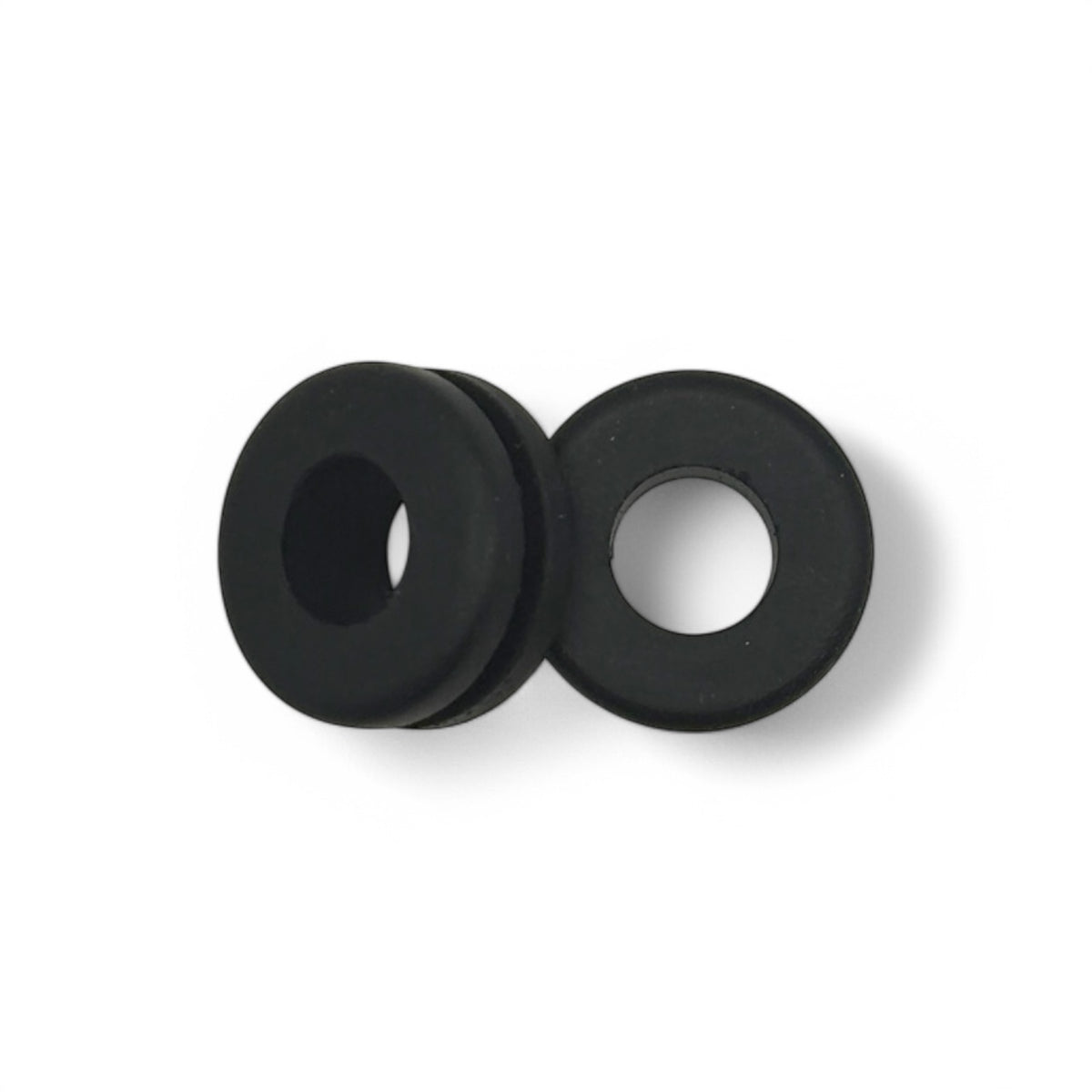Fits 1/2" Hole - 3/32" Panel Thickness - 3/8" Center Hole - Rubber Grommet