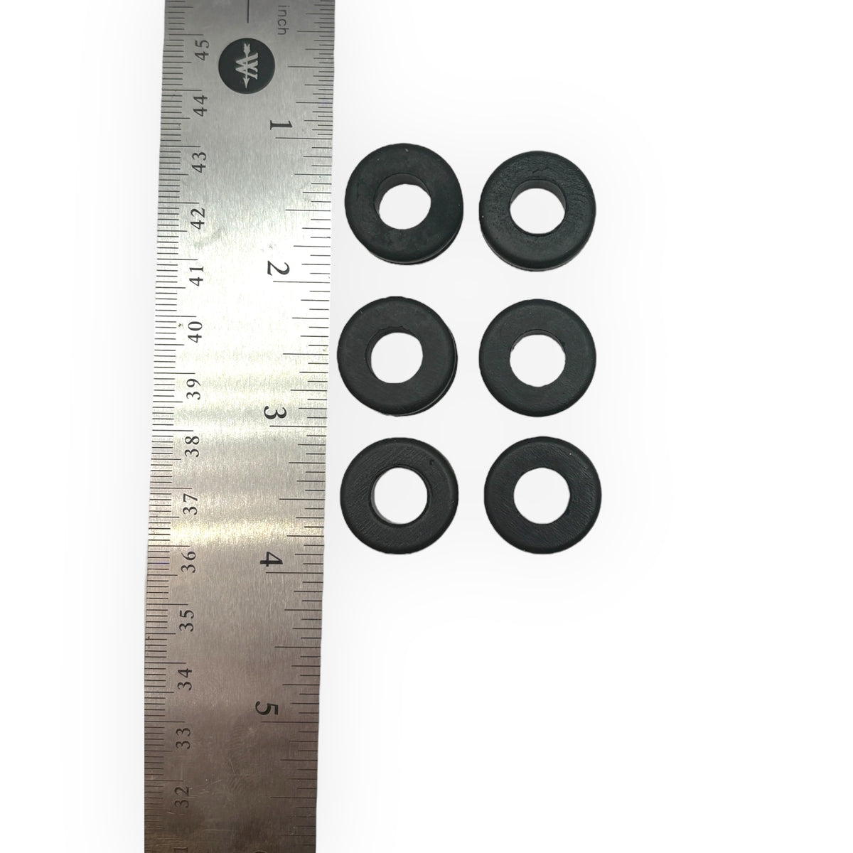 Fits 1/2" Hole - 3/32" Panel Thickness - 3/8" Center Hole - Rubber Grommet