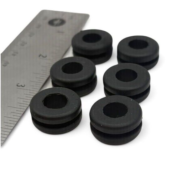 Fits 1/2" Hole - 3/32" Panel Thickness - 3/8" Center Hole - Rubber Grommet