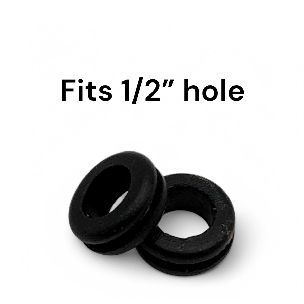 Fits 1/2" Hole - 1/16" Panel Thickness - 3/8" Center Hole - Rubber Grommet