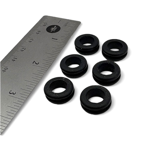 Fits 1/2" Hole - 1/16" Panel Thickness - 3/8" Center Hole - Rubber Grommet