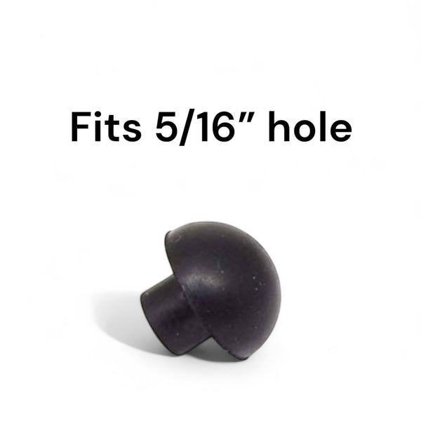 Fits 5/16" Hole - 5/8" Diameter - 5/16" Bumper Height - 1/4" Stem Height - Mushroom Push-In Rubber Grommet Bumper