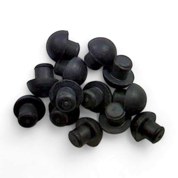 Fits 3/16" Hole - 11/32" Diameter - 5/32" Bumper Height - 3/16" Stem Height - Mushroom Push-in Rubber Grommet Bumper