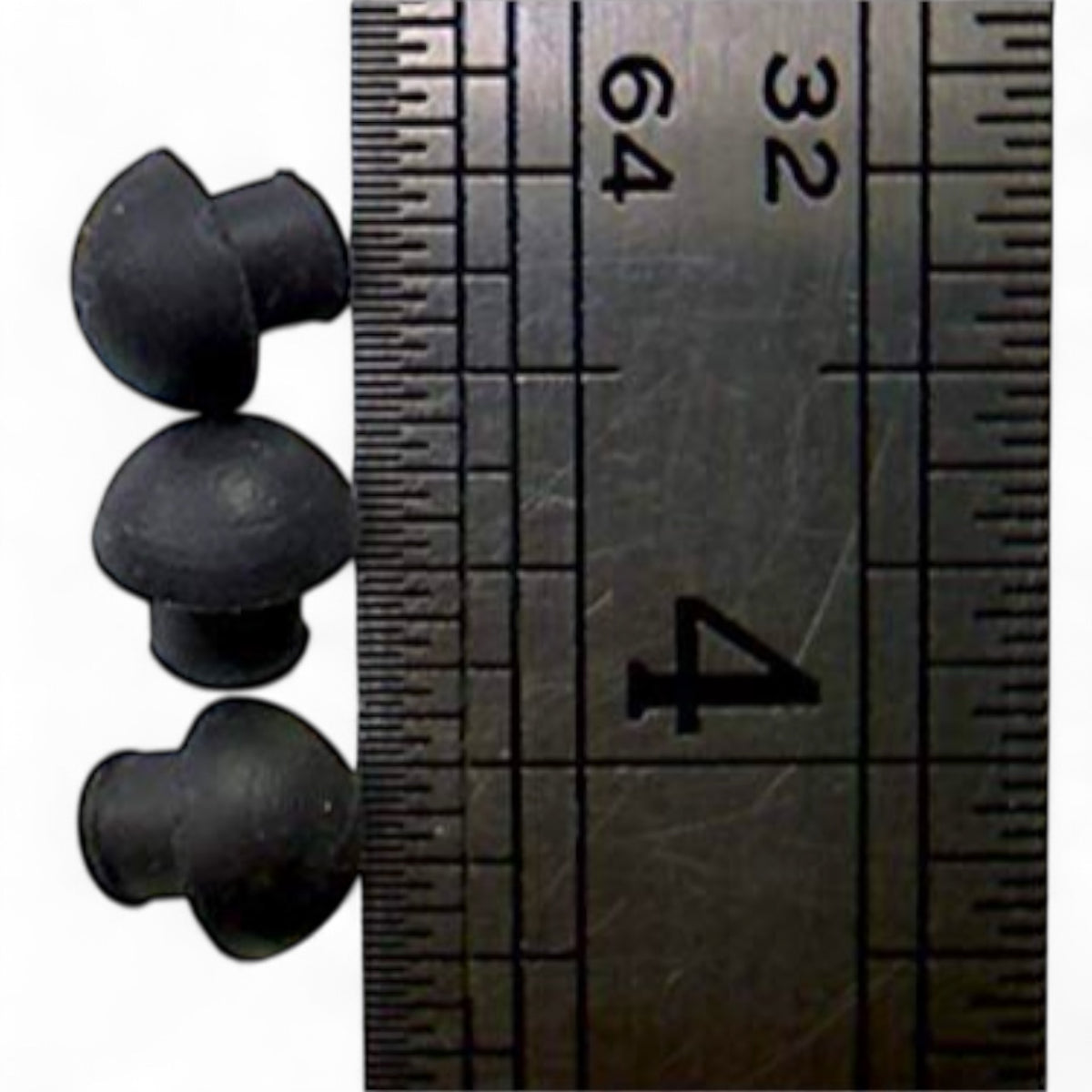 Fits 3/16" Hole - 11/32" Diameter - 5/32" Bumper Height - 3/16" Stem Height - Mushroom Push-in Rubber Grommet Bumper