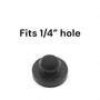 Fits 1/4" Hole - 9/16" Diameter - 3/8" Total Height - 1/8" Panel Thickness - Push-in Ridged Stem Rubber Grommet Bumper