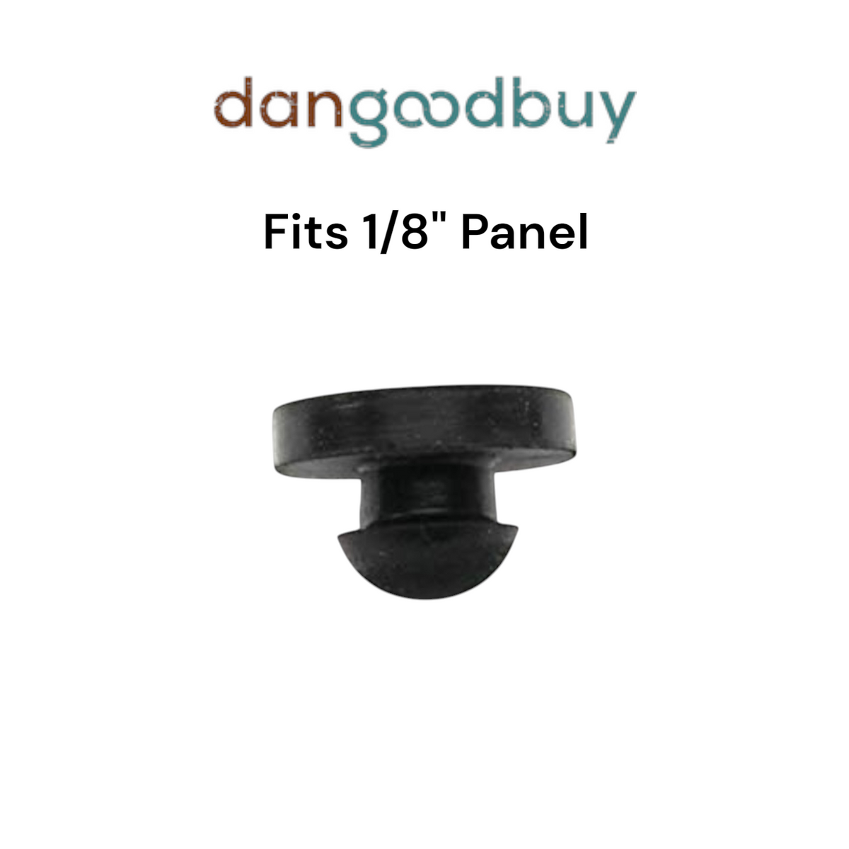 Fits 1/4" Hole - 9/16" Diameter - 3/8" Total Height - 1/8" Panel Thickness - Push-in Ridged Stem Rubber Grommet Bumper
