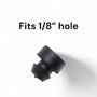 Fits 1/8" Hole - 7/32" Diameter - 3/32" Height - 1/16" Panel Thickness - Push-in Rubber Grommet Bumper