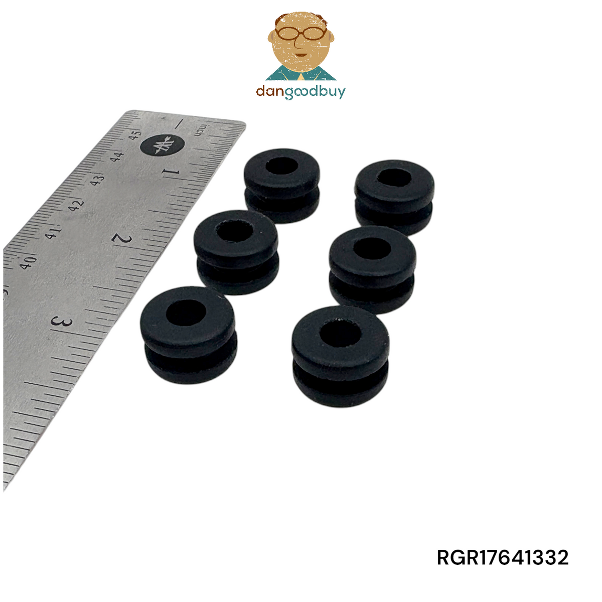 Fits 13/32" Hole - 1/8" Panel Thickness - 17/64" Center Hole - Rubber Grommet