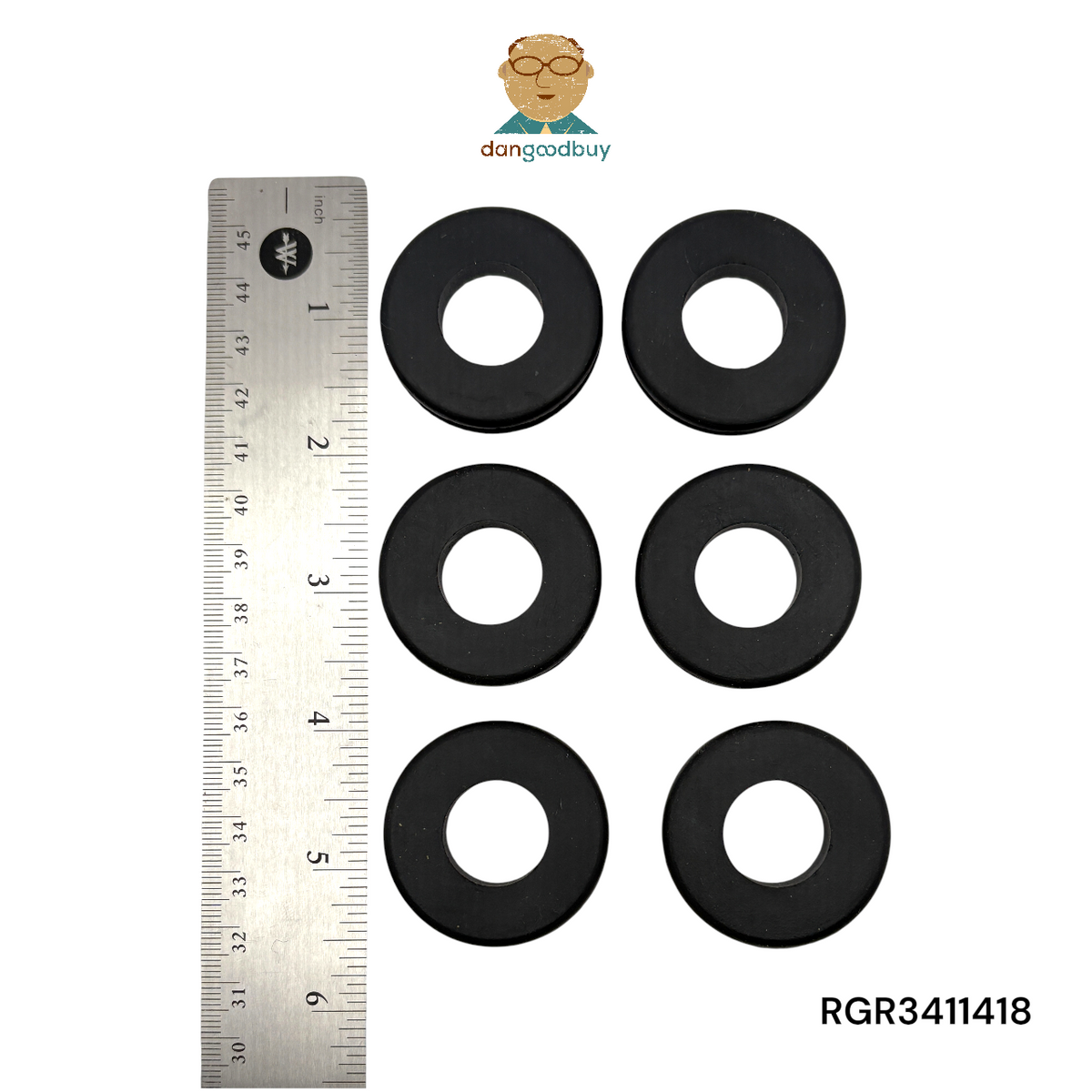 Fits 1 1/4" Hole - 1/8" Panel Thickness - 3/4" Center Hole - Rubber Grommet