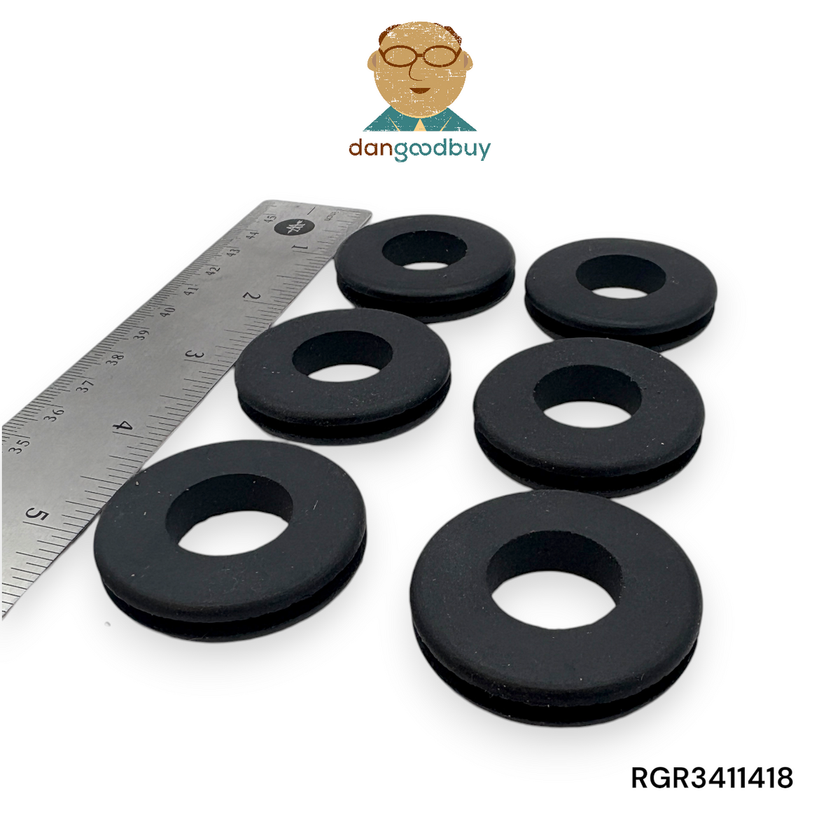 Fits 1 1/4" Hole - 1/8" Panel Thickness - 3/4" Center Hole - Rubber Grommet