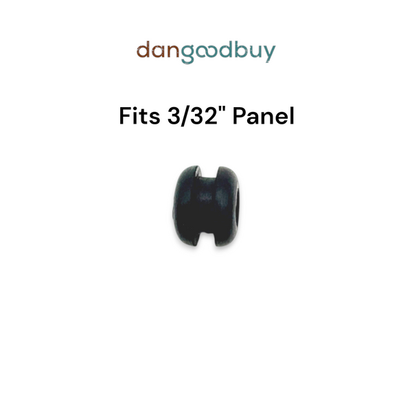 Fits 9/32" Hole - 3/32" Panel Thickness - 3/16" Center Hole - Rubber Grommet