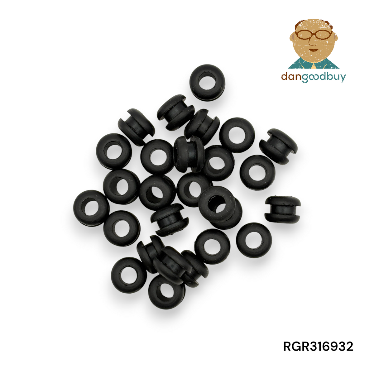 Fits 9/32" Hole - 3/32" Panel Thickness - 3/16" Center Hole - Rubber Grommet