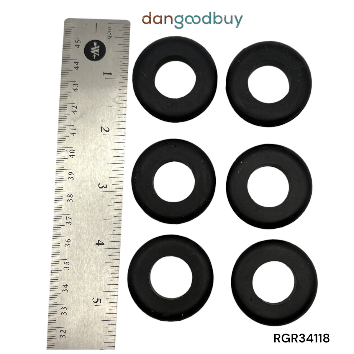 Fits 1 1/8" Hole - 3/32" Panel Thickness - 3/4" Center Hole - Rubber Grommet