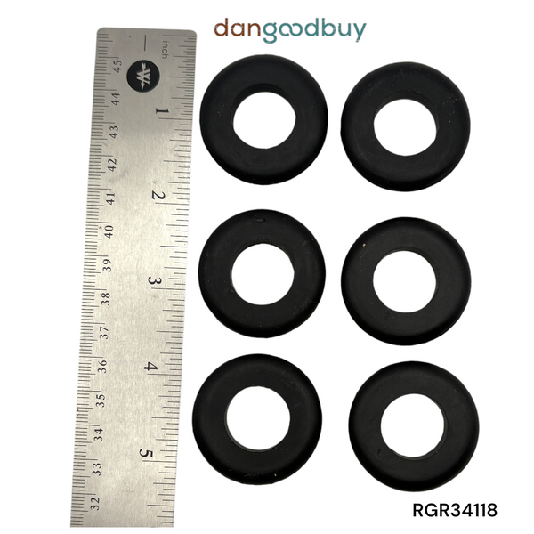 Fits 1 1/8" Hole - 3/32" Panel Thickness - 3/4" Center Hole - Rubber Grommet