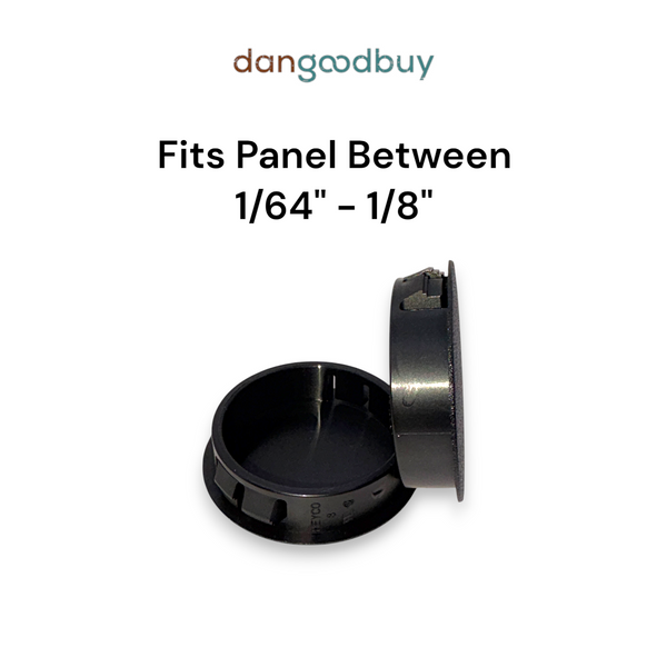 Fits 1 5/8" Hole - 1 13/16" Diameter - up to 1/8" Panel Thickness - Nylon Caps Locking Panel Plugs
