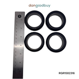 Four black rubber grommets with a ruler for scale on a white background, branded 'dangoodbuy'. RGR1582316