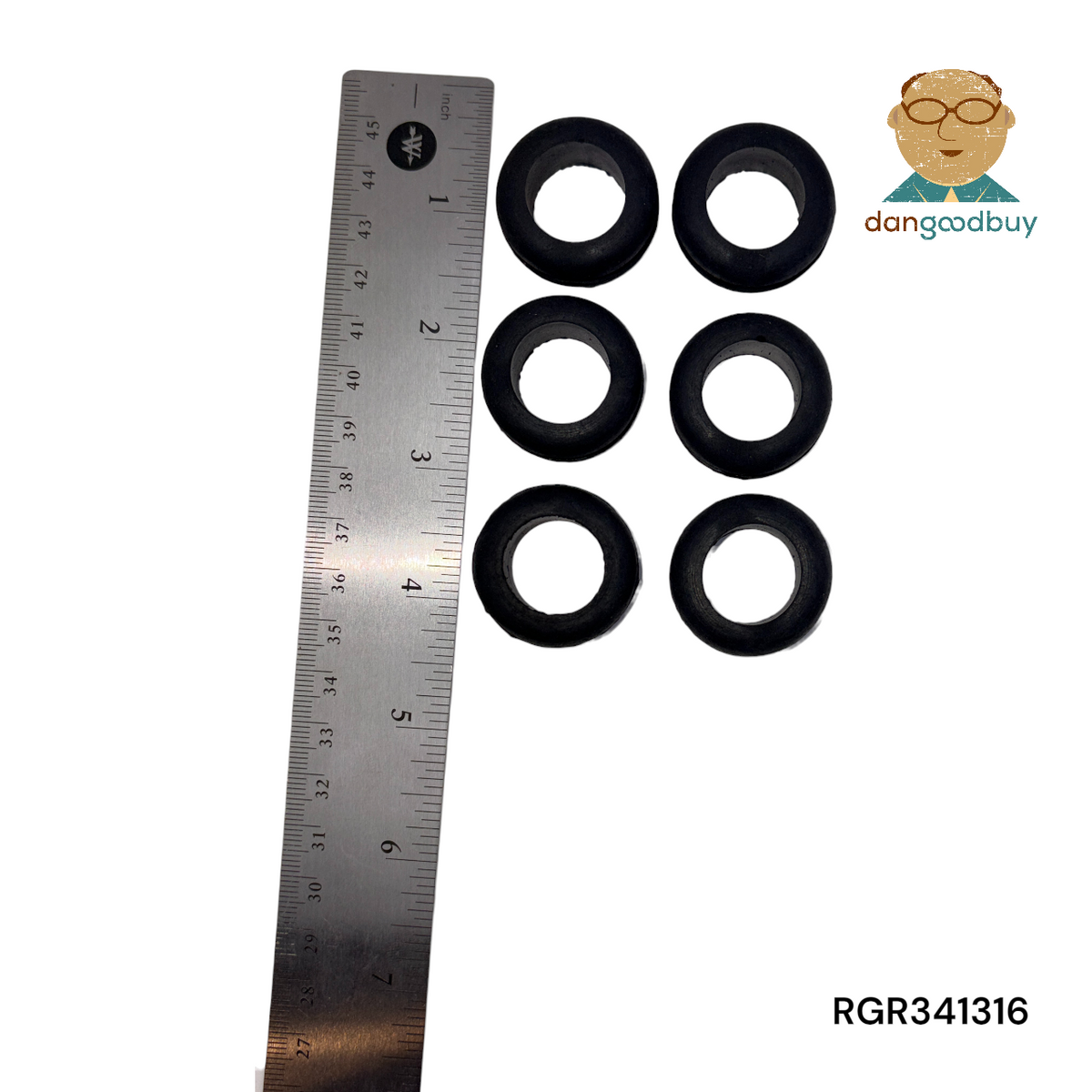 Fits 1" Hole - 3/16" Panel Thickness - 3/4" Center Hole - Rubber Grommet