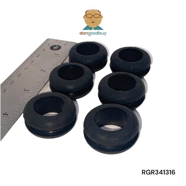 Fits 1" Hole - 3/16" Panel Thickness - 3/4" Center Hole - Rubber Grommet