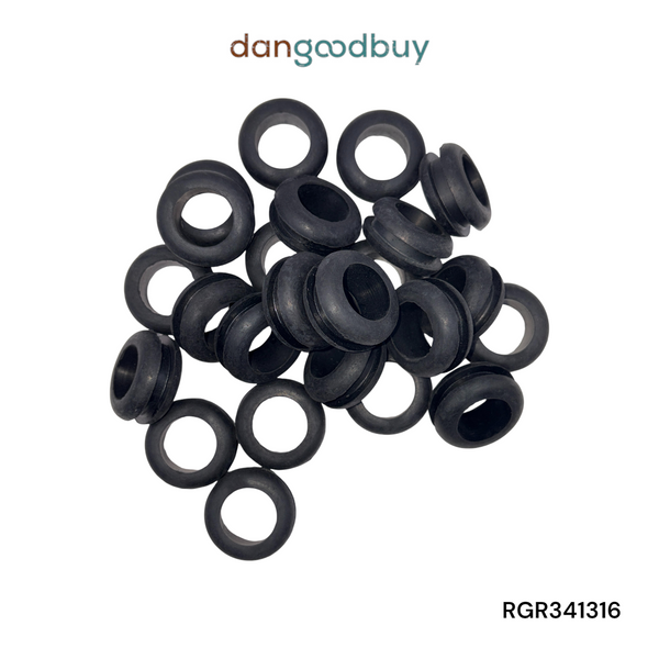 Fits 1" Hole - 3/16" Panel Thickness - 3/4" Center Hole - Rubber Grommet