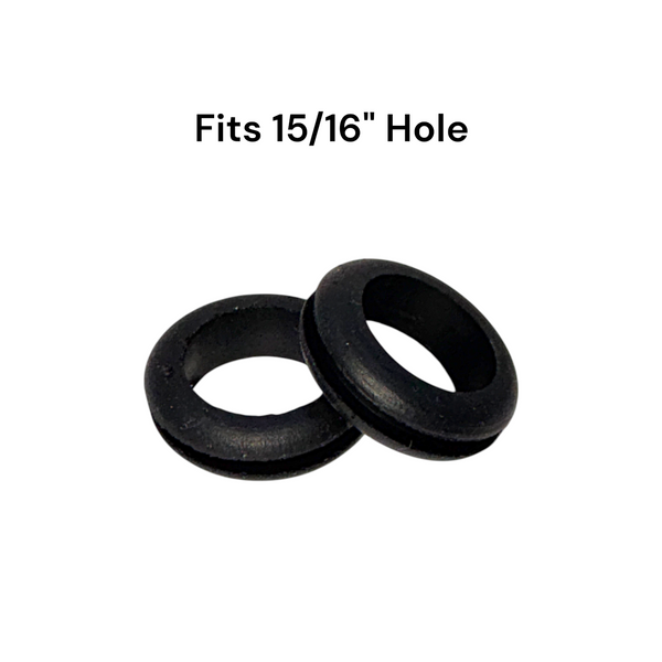 Fits 15/16" Hole - 3/32" Panel Thickness - 3/4" Center Hole - Rubber Grommet
