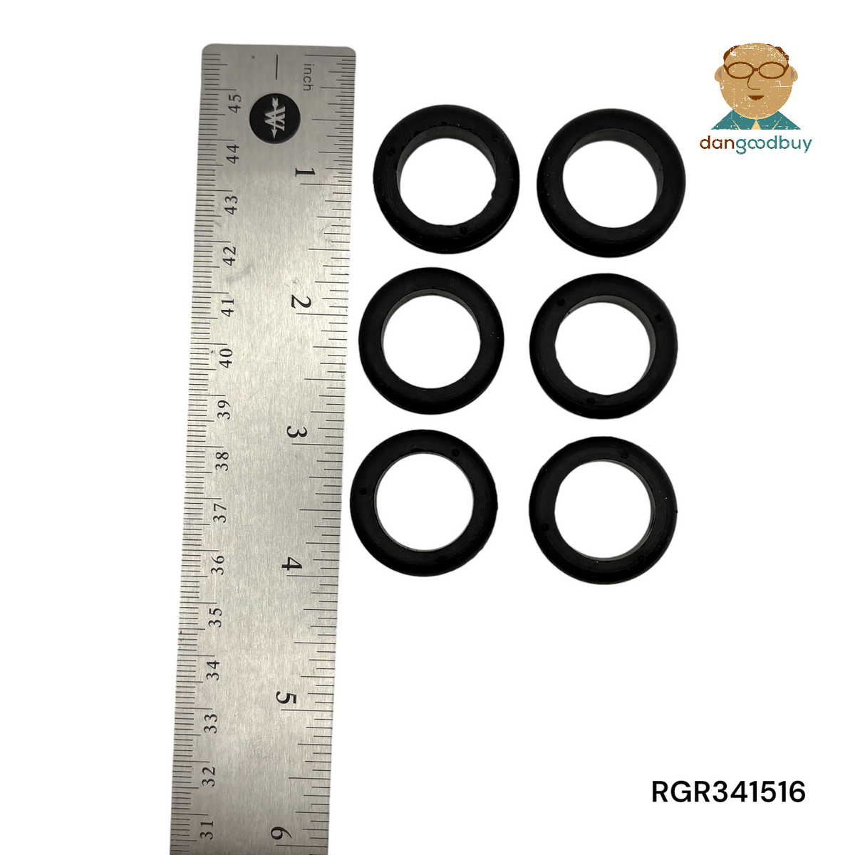 Fits 15/16" Hole - 3/32" Panel Thickness - 3/4" Center Hole - Rubber Grommet