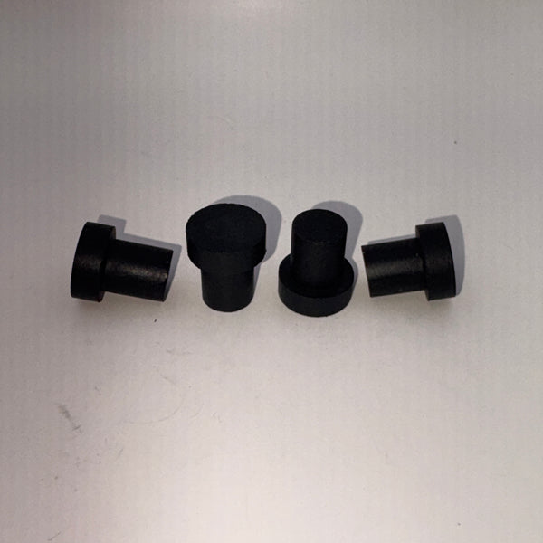 Fits 7/16" Hole - 5/8" Diameter - 1/2" Stem Height - 7/32" Bumper Height - Flat Push-in Rubber Bumper