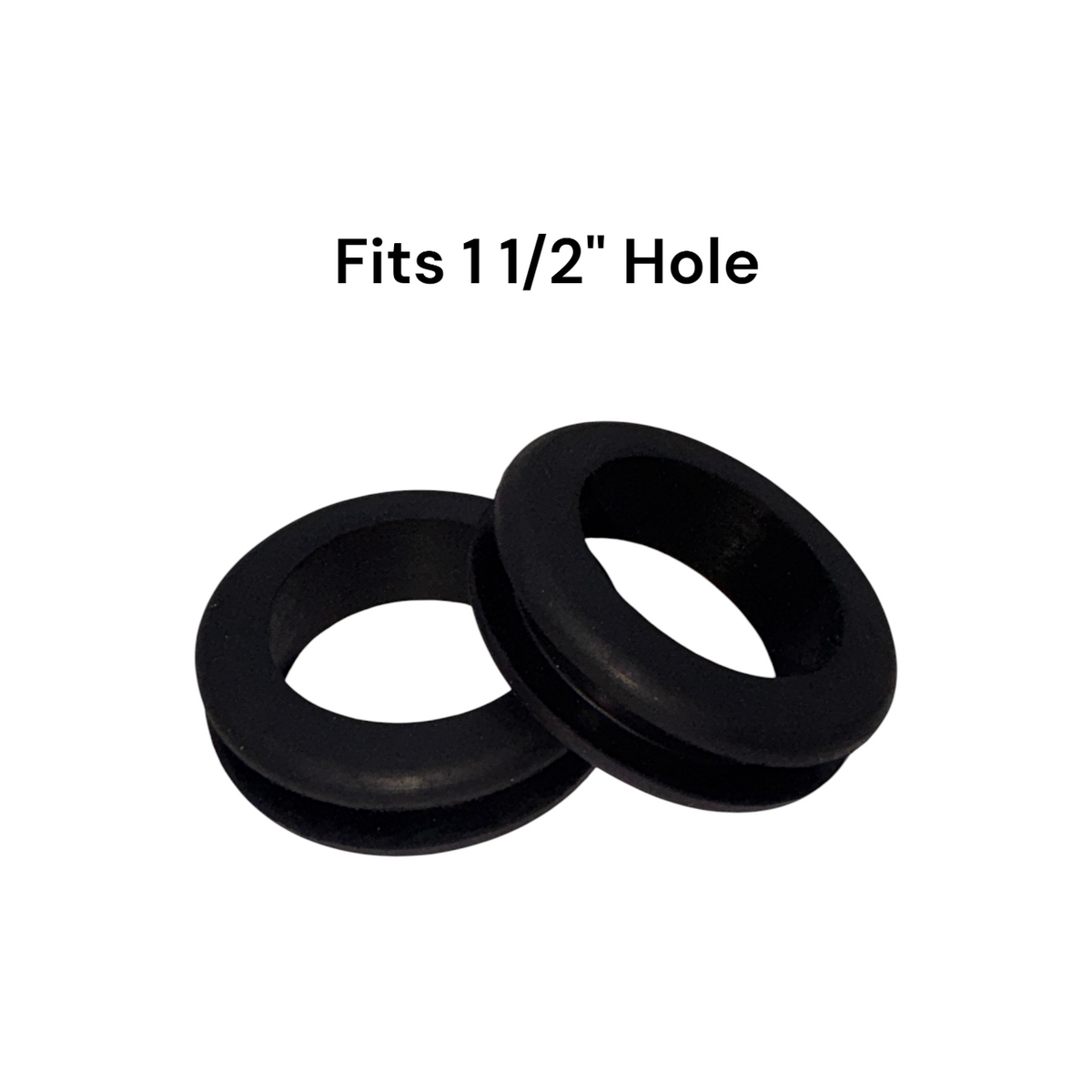 Fits 1 1/2" Hole - 1/4" Panel Thickness - 1 1/4" Center Hole - Rubber Grommet