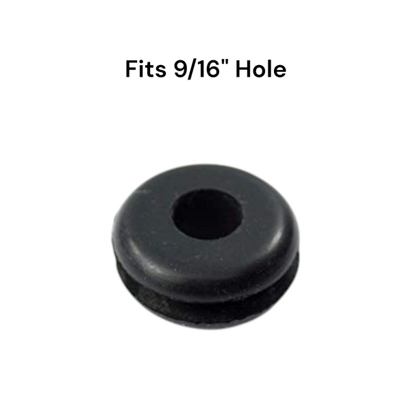 Black rubber bushing with a 9/16 inch hole on a white background dangoodbuy RGR51691618