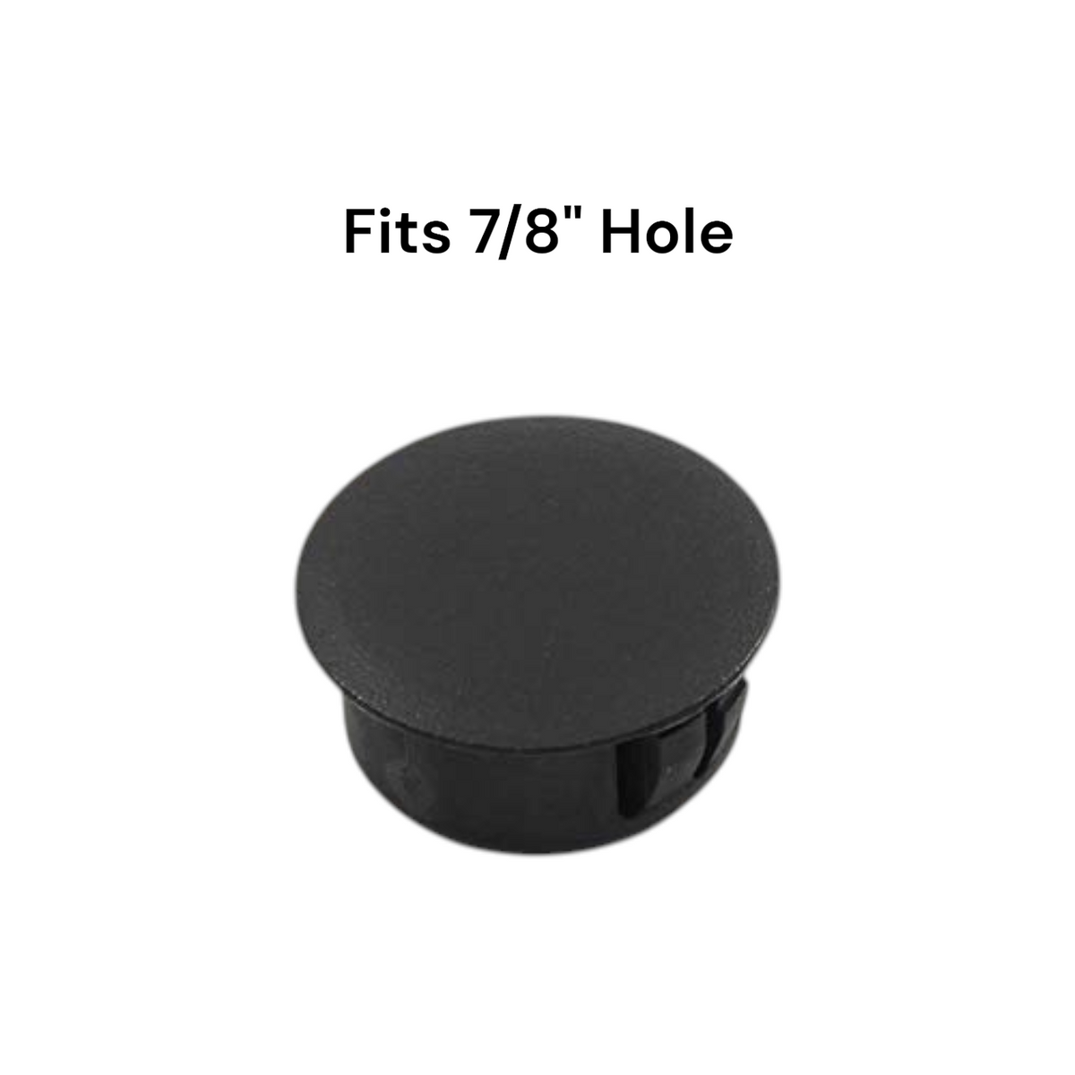 Fits 7/8" Hole - 1 1/8" Diameter - up to 1/8" Panel Thickness - Nylon Caps Locking Panel Plugs