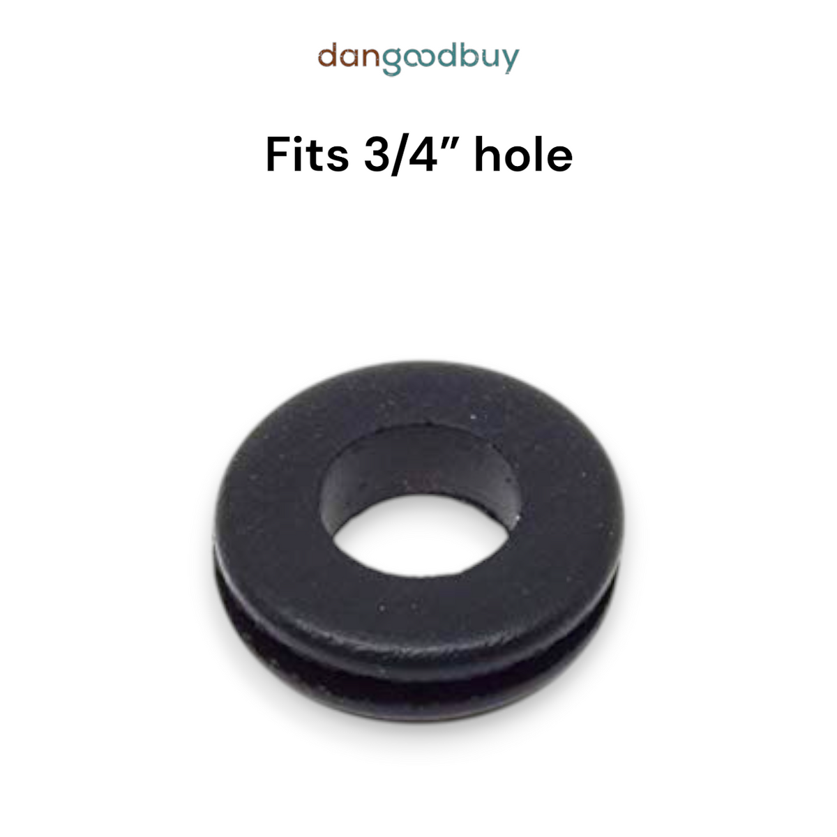 Fits 3/4" Hole - 3/32" Panel Thickness - 1/2" Center Hole - Rubber Grommet