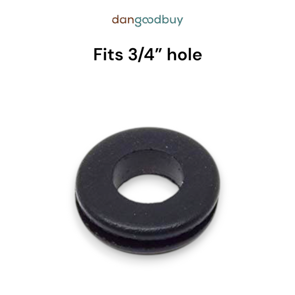Fits 3/4" Hole - 3/32" Panel Thickness - 1/2" Center Hole - Rubber Grommet