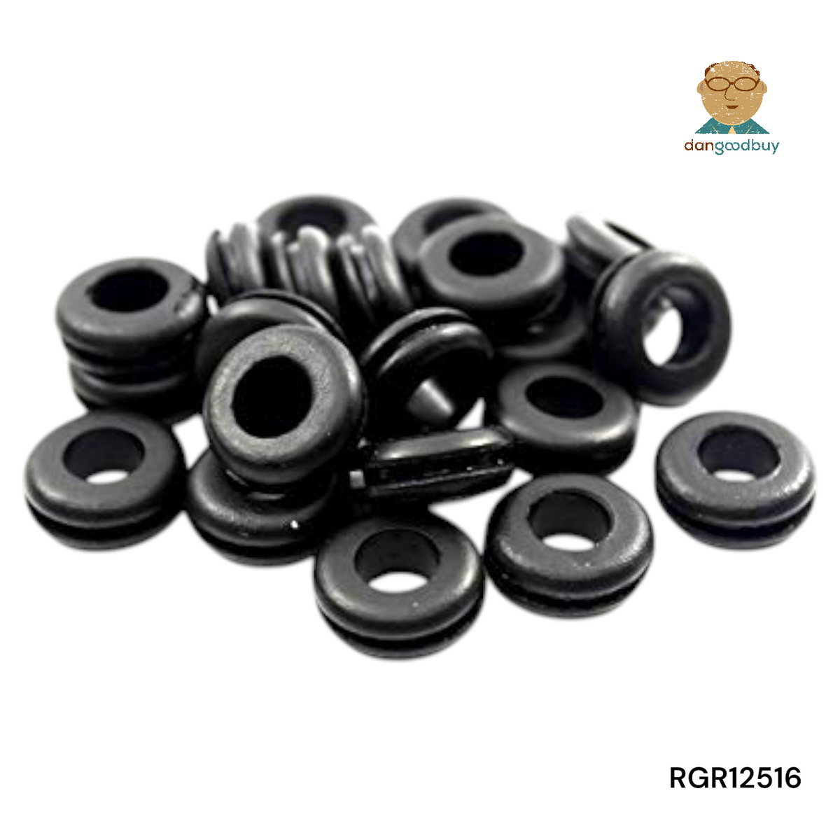 Fits 1/2" Hole - 1/16" Panel Thickness - 5/16" Center Hole - Rubber Grommet