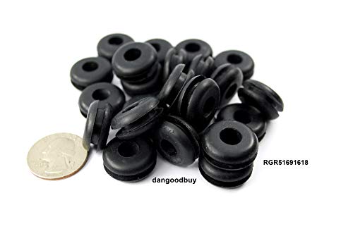 Fits 9/16" Hole - 1/8" Panel Thickness - 5/16" Center Hole - Rubber Grommet