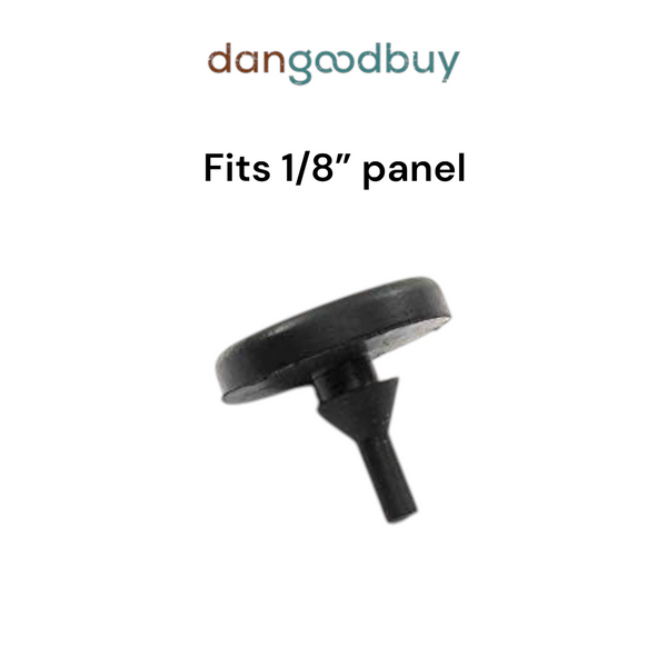 Black grommet bumper with text indicating it fits a 1/8" panel on a white background. PB7818 dangoodbuy
