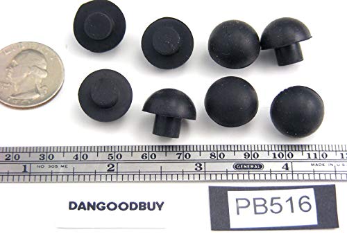 Rubber Feet Mushroom fits 5/16" hole 1/4" stem length with ruler & quarter | dangoodbuy | PB516