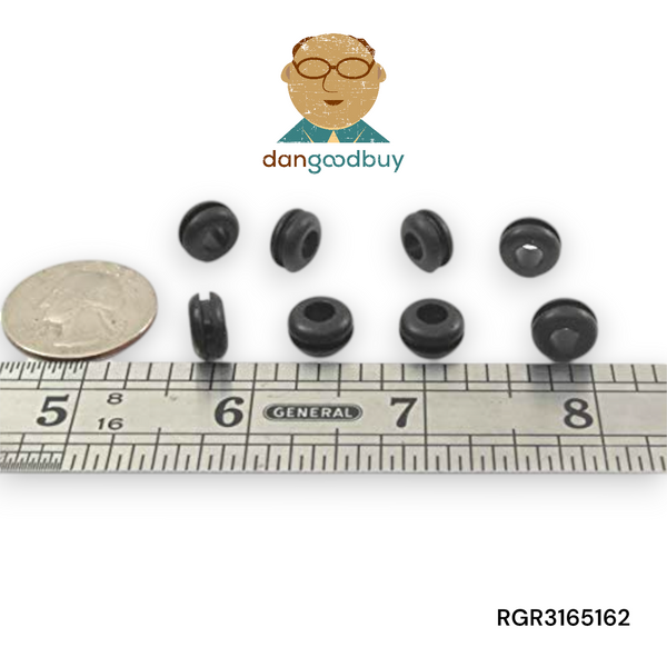Fits 5/16" Hole - 1/16" Panel Thickness - 3/16" Center Hole - 13/32" Outer Diameter - Overall Height 7/32" - Rubber Grommet